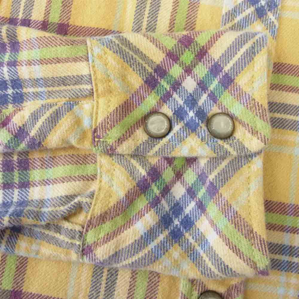 TMT ティーエムティー TSH-F1303 STANDARD CHECK SHIRT スタンダード チェック シャツ イエロー系 M【中古】