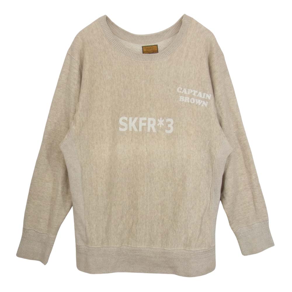 ブラウンバイツータックス SKFR3 CAPTAIN BROWN リネン混 フロッキープリント スウェット ベージュ系 M【中古】