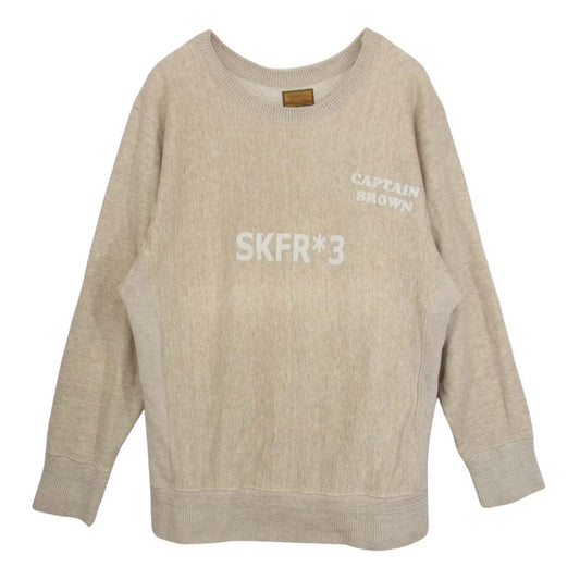 ブラウンバイツータックス SKFR3 CAPTAIN BROWN リネン混 フロッキープリント スウェット ベージュ系 M【中古】