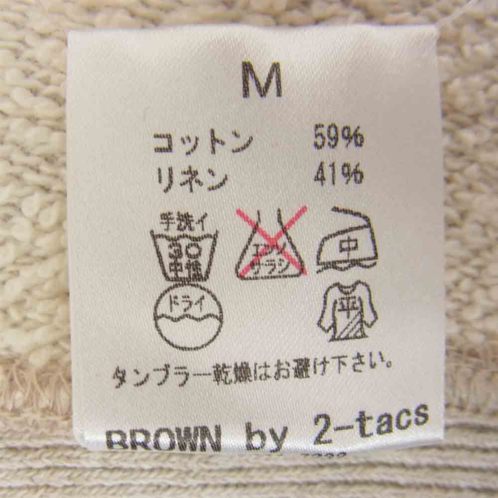 ブラウンバイツータックス SKFR3 CAPTAIN BROWN リネン混 フロッキープリント スウェット ベージュ系 M【中古】