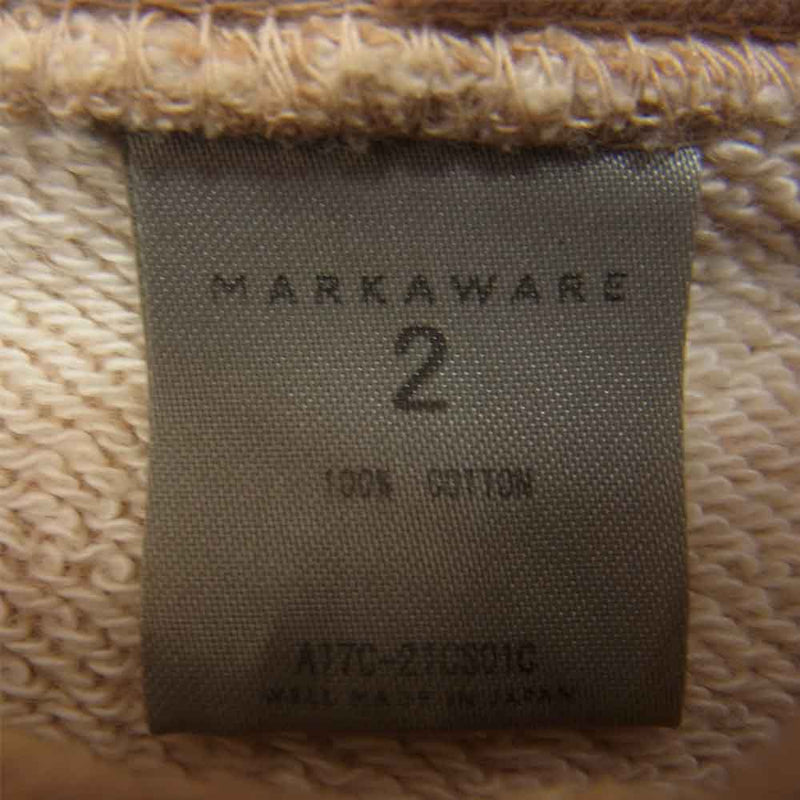 markaware マーカウェア A17C-21CS01C ONE SIDE RAGLAN PARKA プルオーバー パーカー ベージュ系 2【中古】
