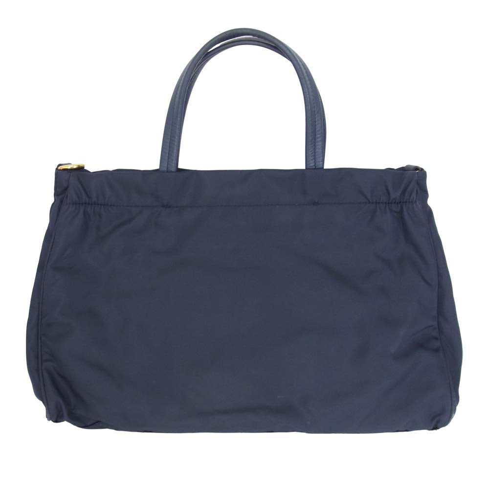 PRADA プラダ B1843M 2way ナイロン ハンドバッグ ダークネイビー系【中古】
