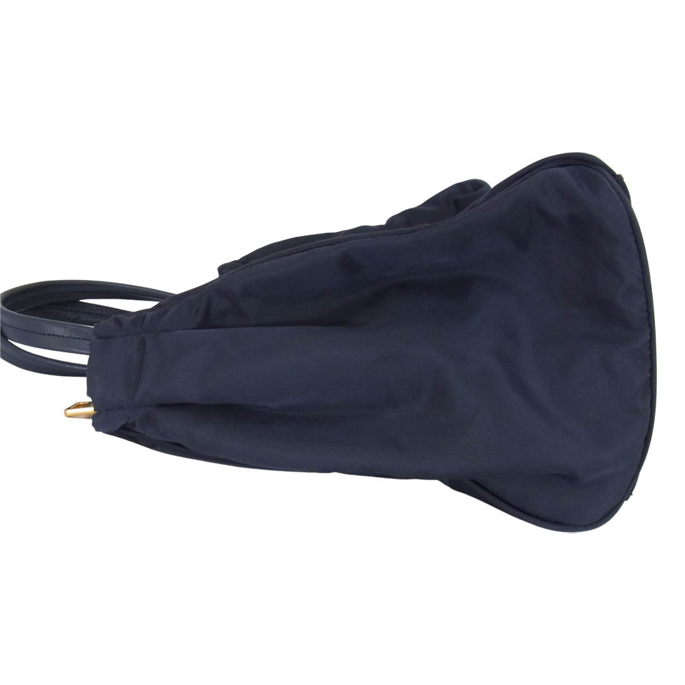 PRADA プラダ B1843M 2way ナイロン ハンドバッグ ダークネイビー系【中古】