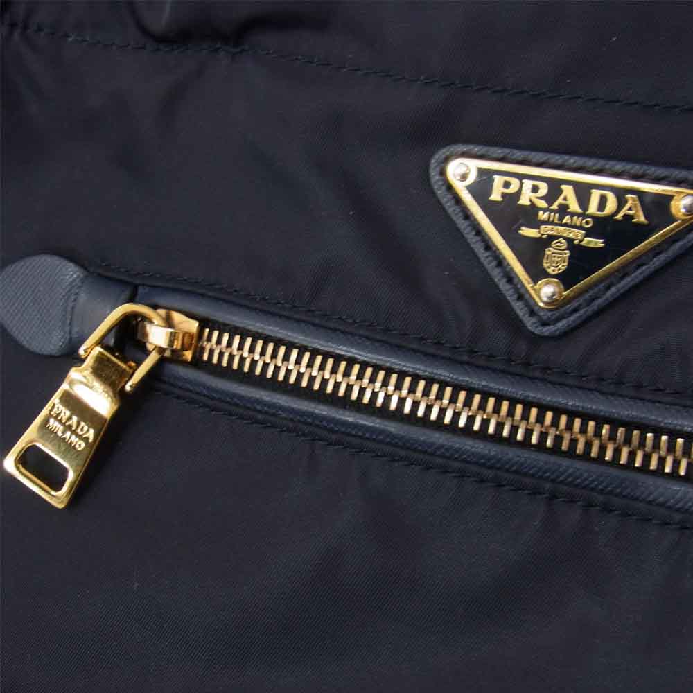 PRADA プラダ B1843M 2way ナイロン ハンドバッグ ダークネイビー系【中古】