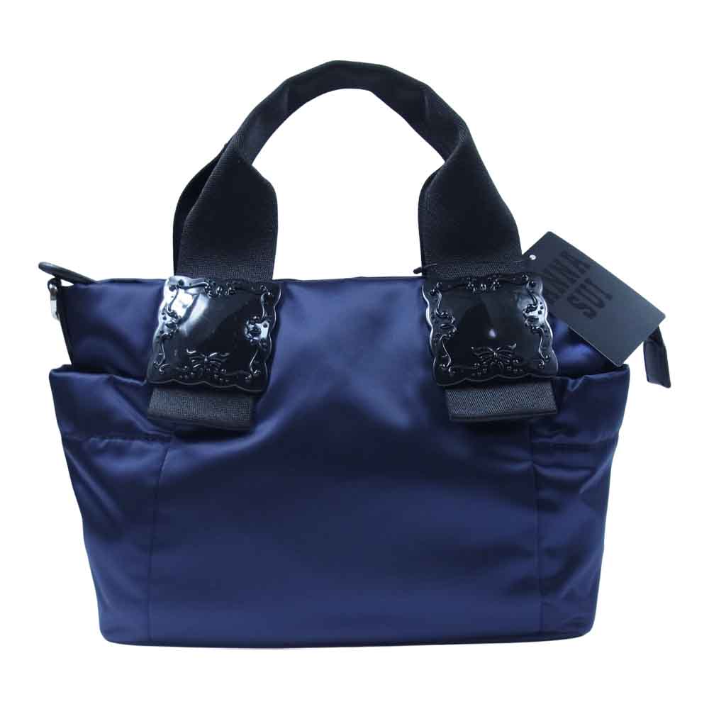 ANNA SUI アナスイ 312102 2way コンパクト ショルダー トート バッグ ネイビー系【新古品】【未使用】【中古】