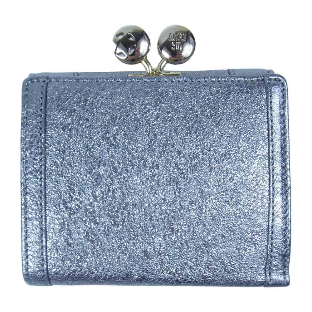 ANNA SUI アナスイ 315831 口金 二つ折り 財布 ソルーナ シルバー系【新古品】【未使用】【中古】