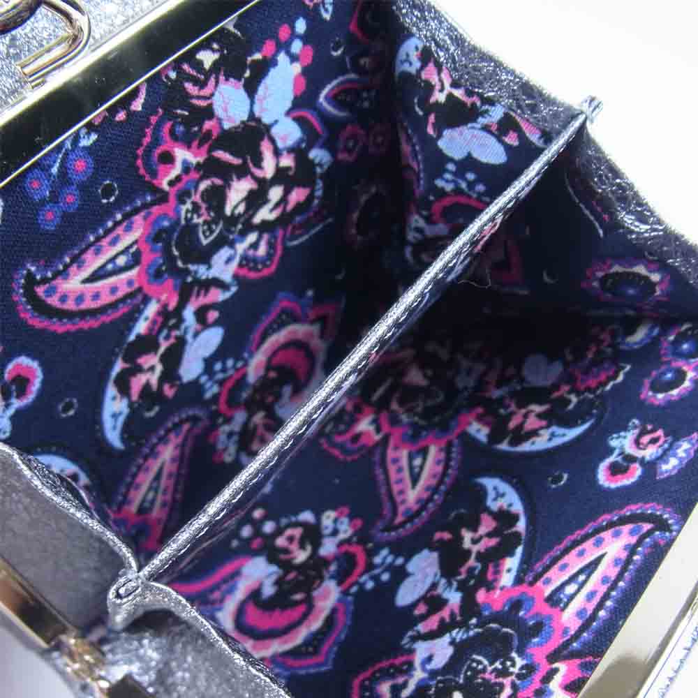 ANNA SUI アナスイ 315831 口金 二つ折り 財布 ソルーナ シルバー系【新古品】【未使用】【中古】