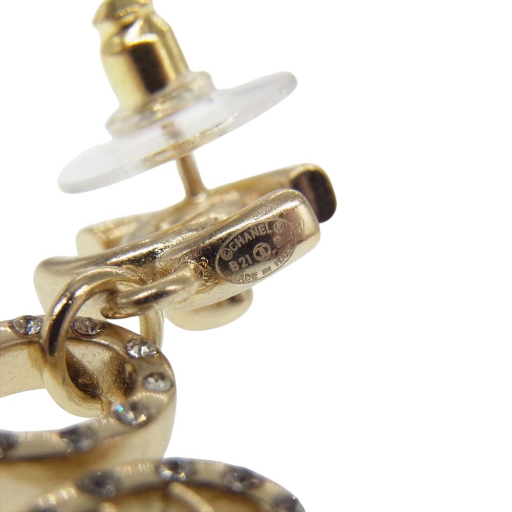 CHANEL シャネル B21P ココマーク ラインストーン ハサミモチーフ ゴールド系【中古】