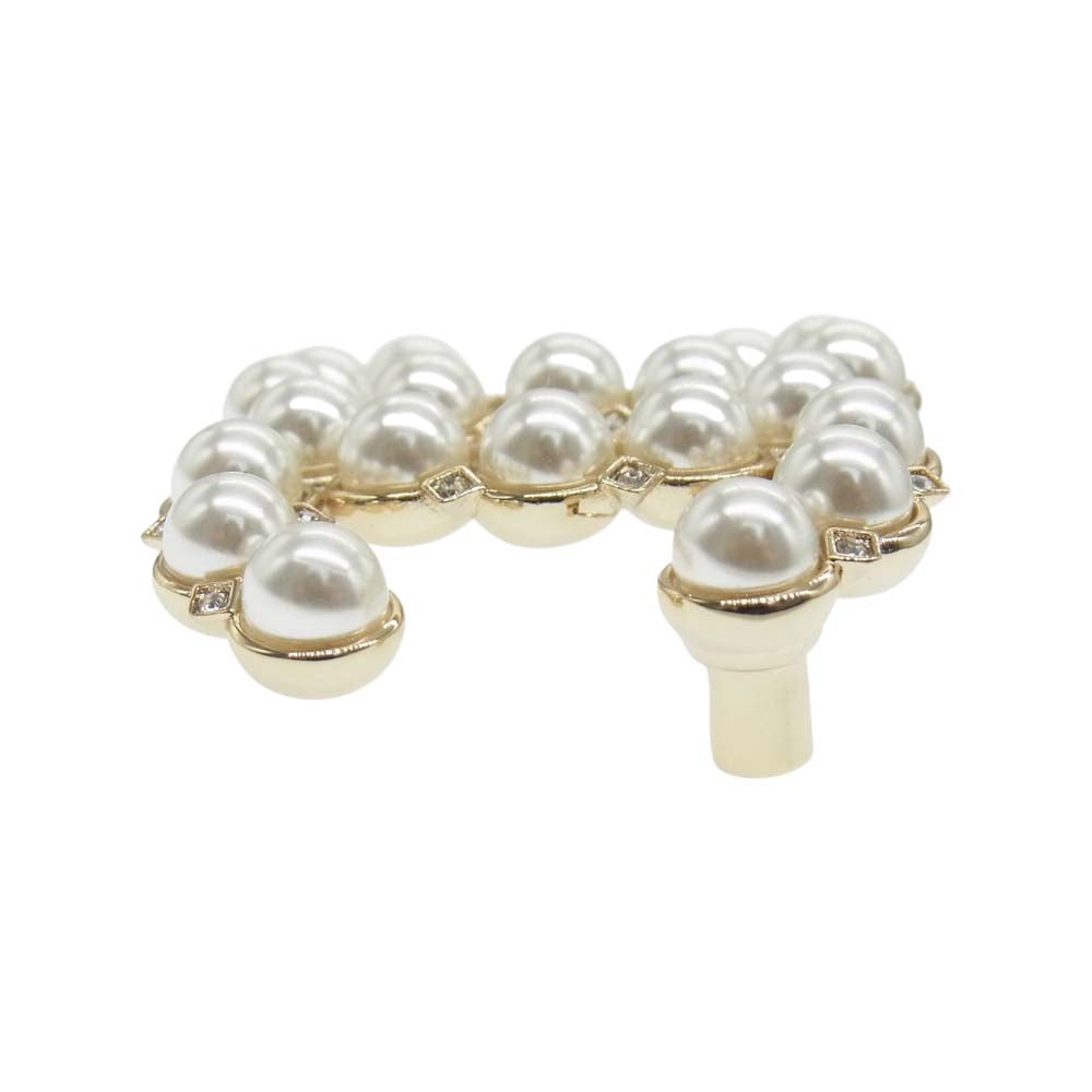 CHANEL シャネル A21A ココマーク フェイクパール ブローチ ゴールド系【中古】