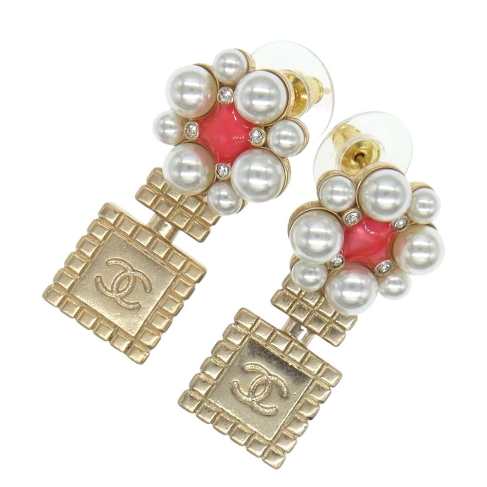 CHANEL シャネル B21P フラワー ボトル フェイクパール ゴールド系【中古】