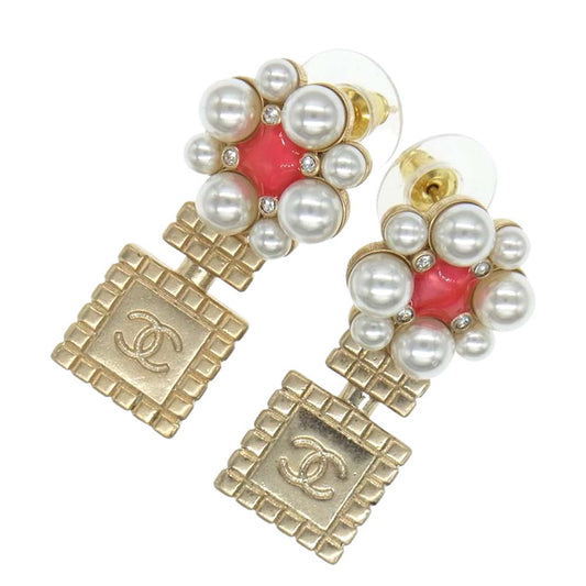 CHANEL シャネル B21P フラワー ボトル フェイクパール ゴールド系【中古】