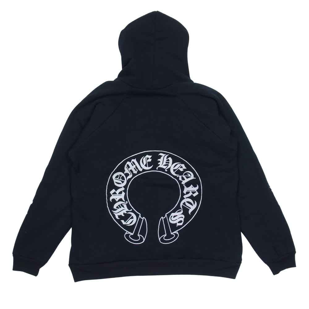 CHROME HEARTS クロムハーツ（原本無） FUCK YOU ホースシュープリント 裏サーマル プルオーバー パーカー ブラック系 M【中古】