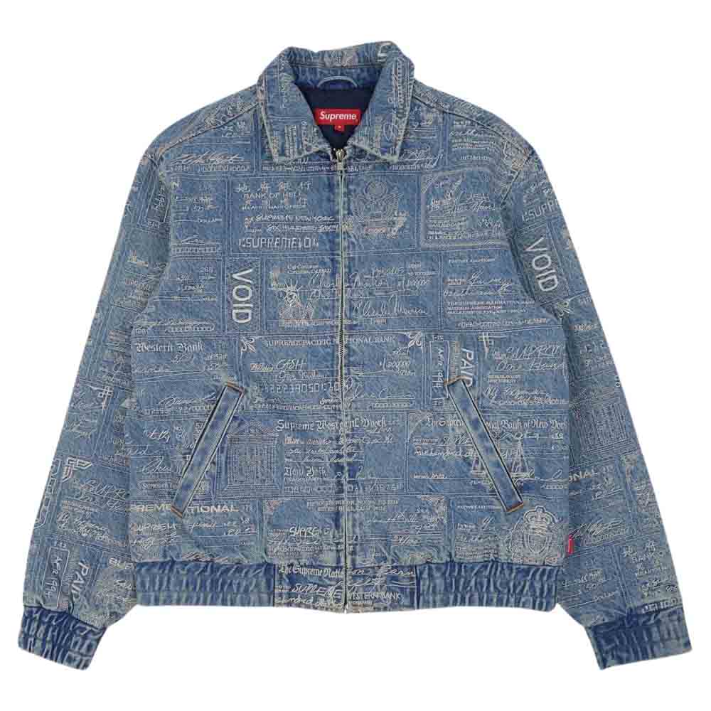 Supreme シュプリーム 20SS Checks Embroidered Denim Jacket 刺繍 デニム ジャケット ブルー系  S【美品】【中古】