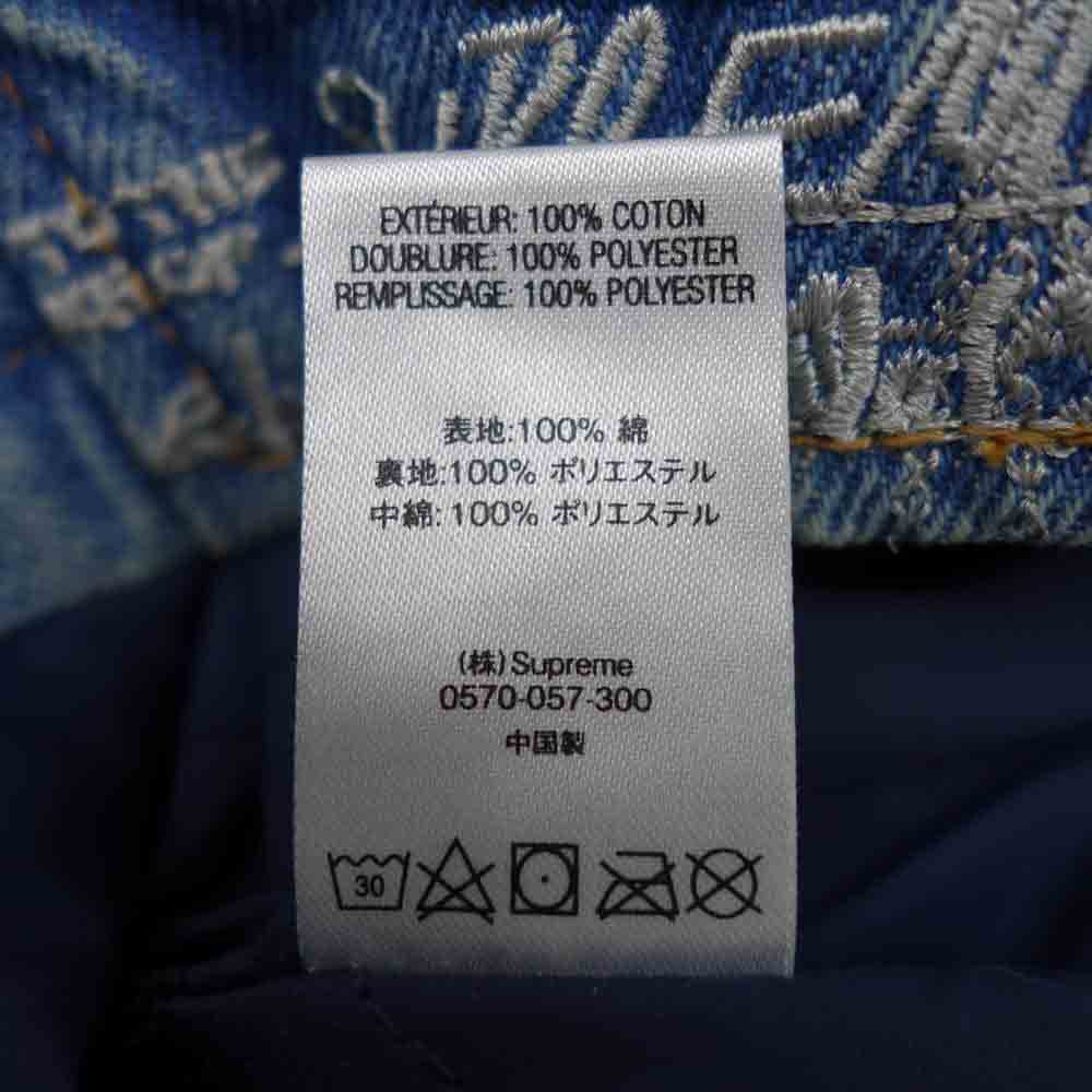 Supreme シュプリーム 20SS Checks Embroidered Denim Jacket 刺繍 デニム ジャケット ブルー系 S【美品】【中古】