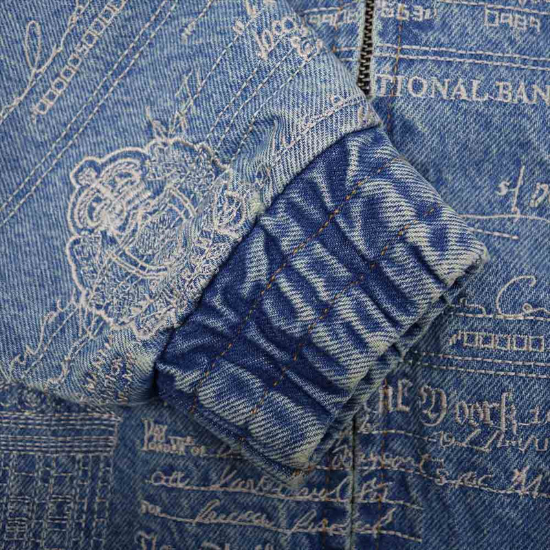 Supreme シュプリーム 20SS Checks Embroidered Denim Jacket 刺繍 デニム ジャケット ブルー系 S【美品】【中古】