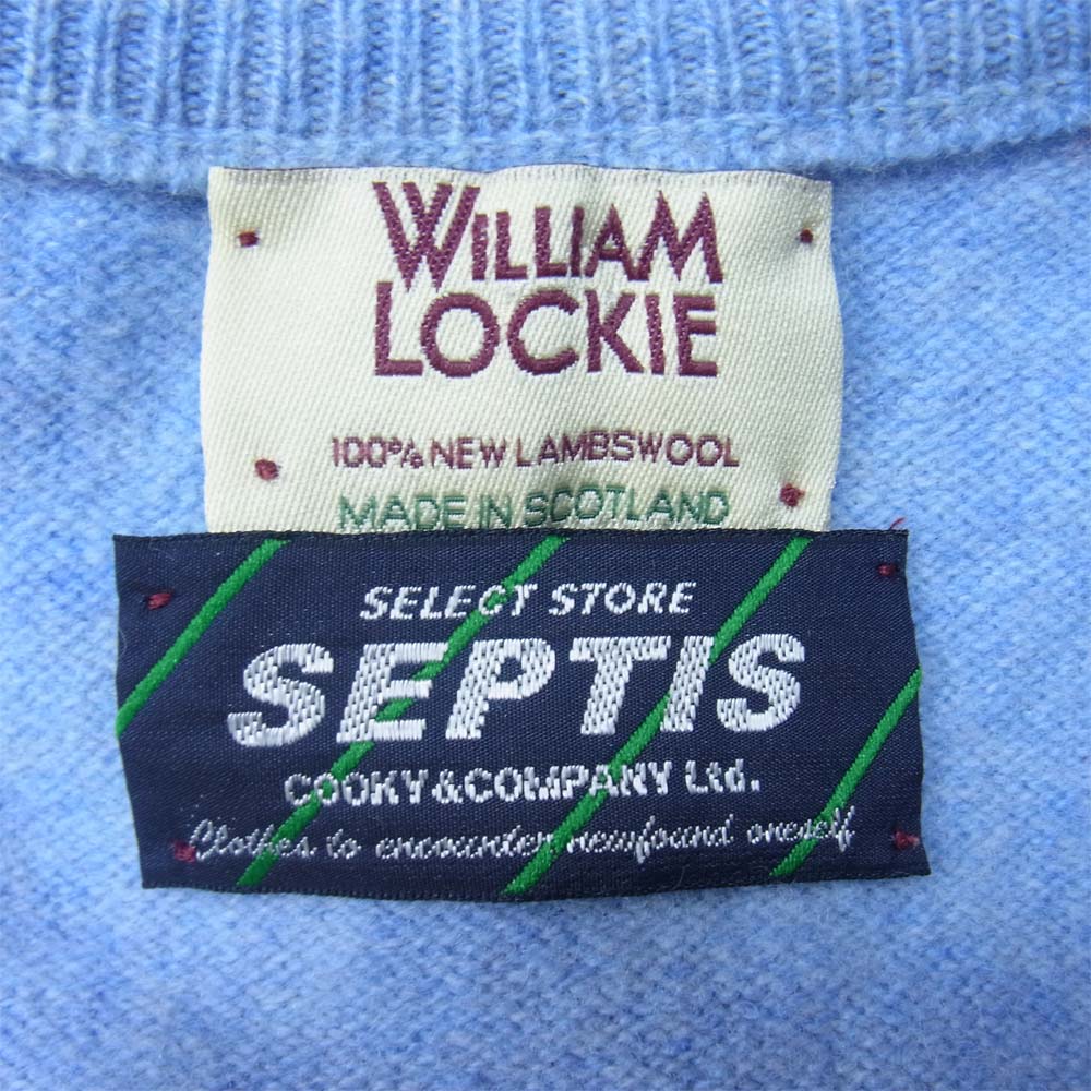 WILLAMLOCKIE ラムウール Vネック ニット ライトブルー系 表記無し【美品】【中古】