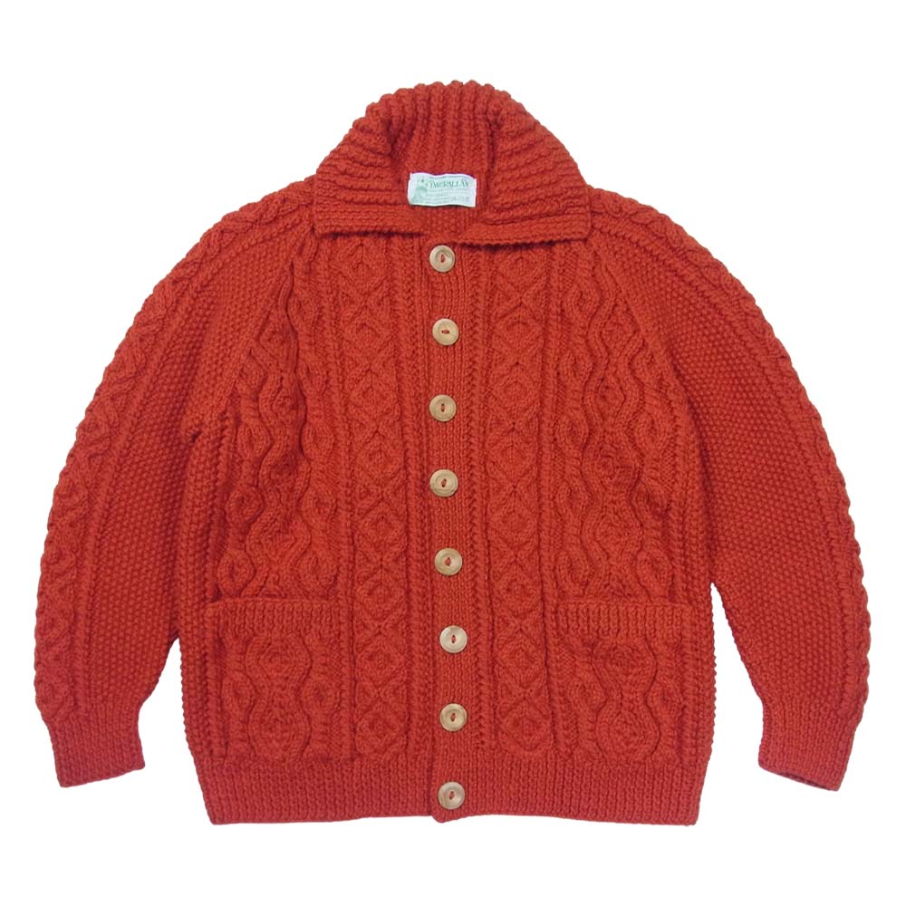 INVERALLAN インバーアラン カウチン ニット カーディガン スコットランド製 レッド系 表記無し【中古】