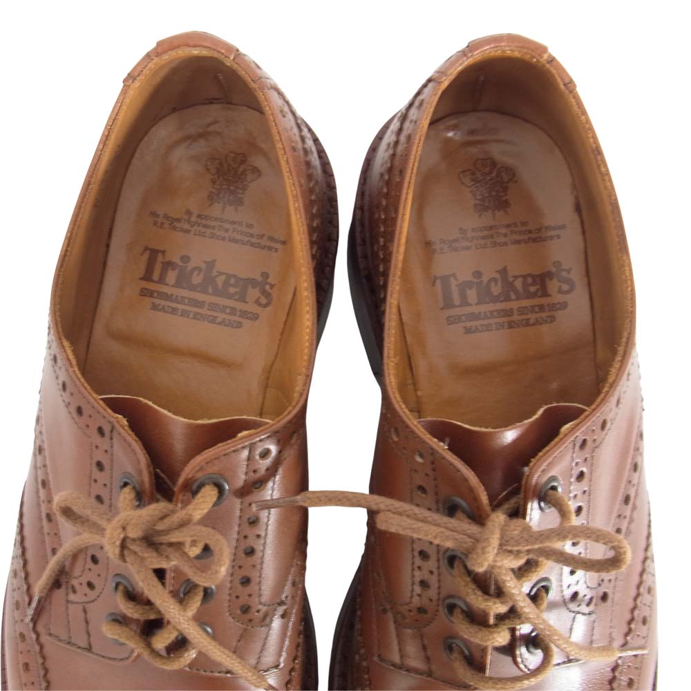 Tricker's トリッカーズ 5633 BOURTON バートン ダイナイトソール マロン ウィングチップ シューズ ブラウン系 8 1/2【中古】