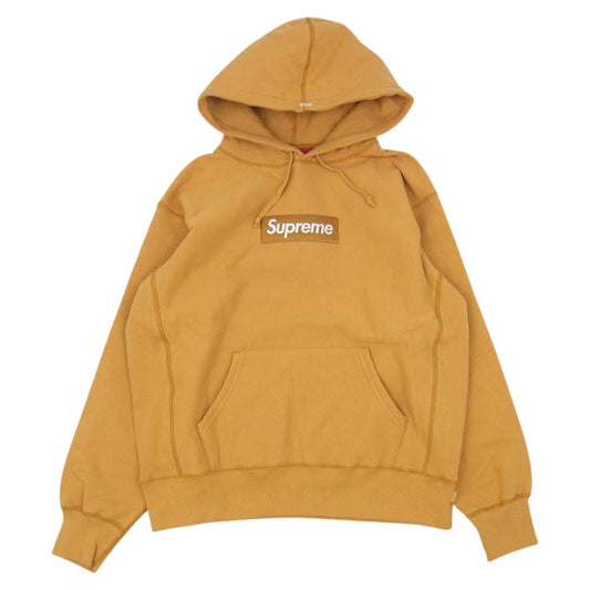 Supreme シュプリーム 21AW Box Logo Hooded Sweatshirt  ボックス ロゴ フーデッド スウェット プルオーバー パーカー ライトマスタード イエロー系 S【新古品】【未使用】【中古】