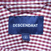DESCENDANT ディセンダント 20SS 201WVDS-SHM06 HYANNIS B.D SS SHIRT ボタンダウン 半袖 チェック シャツ バーガンディ 2【極上美品】【中古】