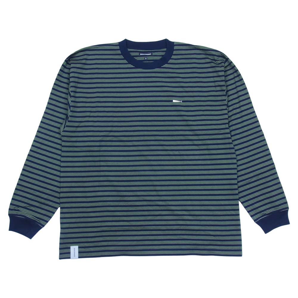 DESCENDANT ディセンダント 21AW 212ATDS-CSM28 SHENANIGANS BORDER LS ボーダー 長袖Tシャツ グリーン系 2【極上美品】【中古】
