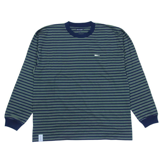 DESCENDANT ディセンダント 21AW 212ATDS-CSM28 SHENANIGANS BORDER LS ボーダー 長袖Tシャツ グリーン系 2【極上美品】【中古】