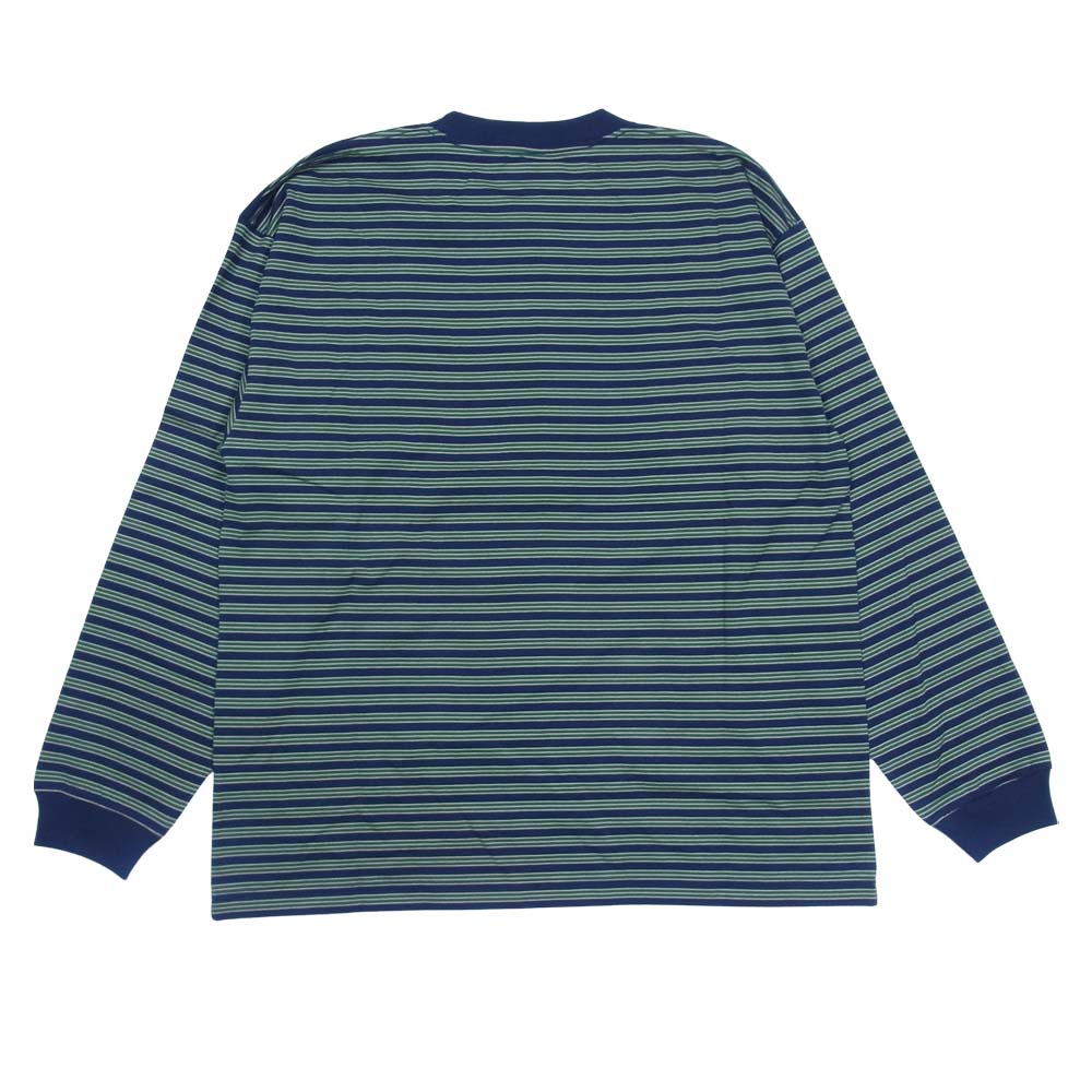 DESCENDANT ディセンダント 21AW 212ATDS-CSM28 SHENANIGANS BORDER LS ボーダー 長袖Tシャツ グリーン系 2【極上美品】【中古】