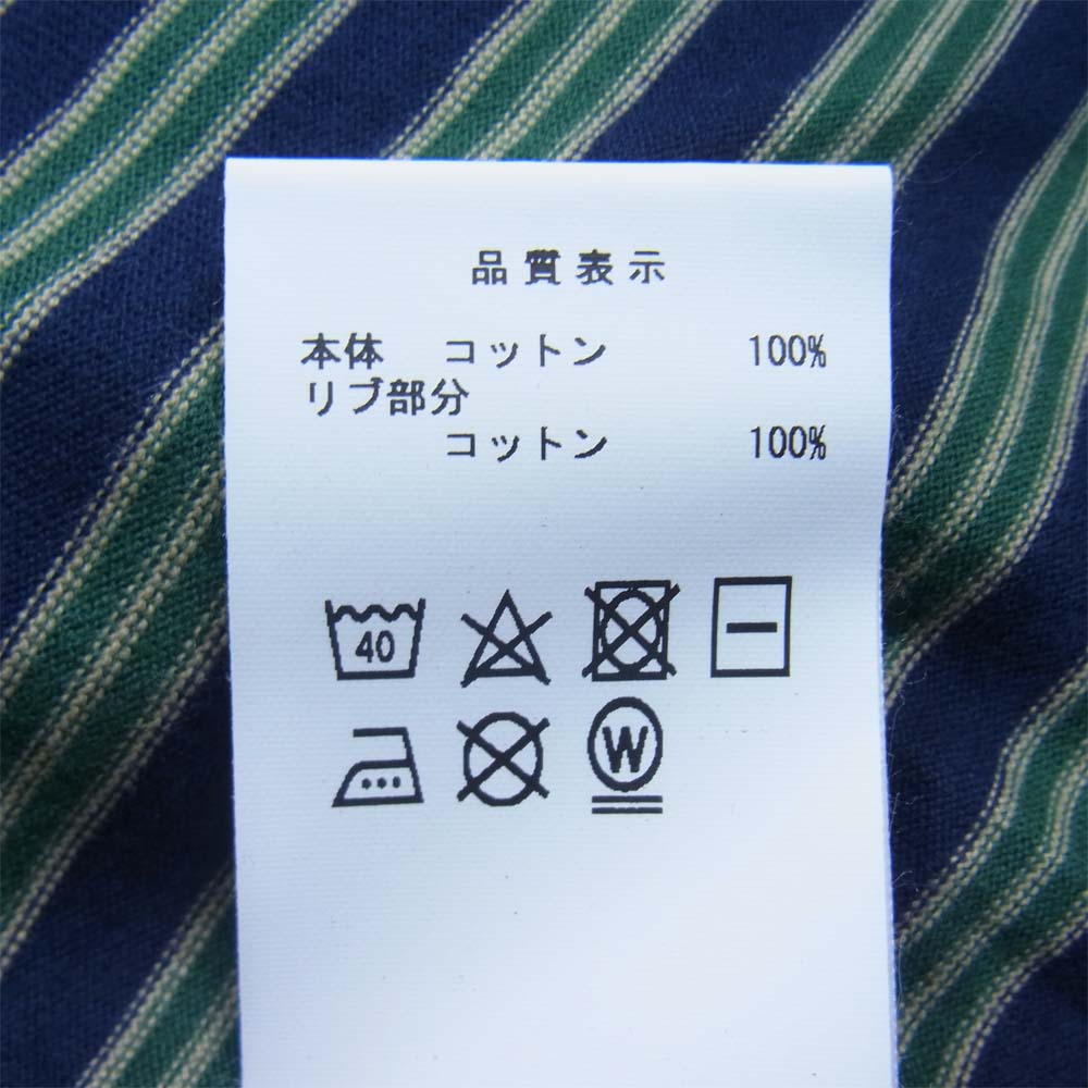 DESCENDANT ディセンダント 21AW 212ATDS-CSM28 SHENANIGANS BORDER LS ボーダー 長袖Tシャツ グリーン系 2【極上美品】【中古】