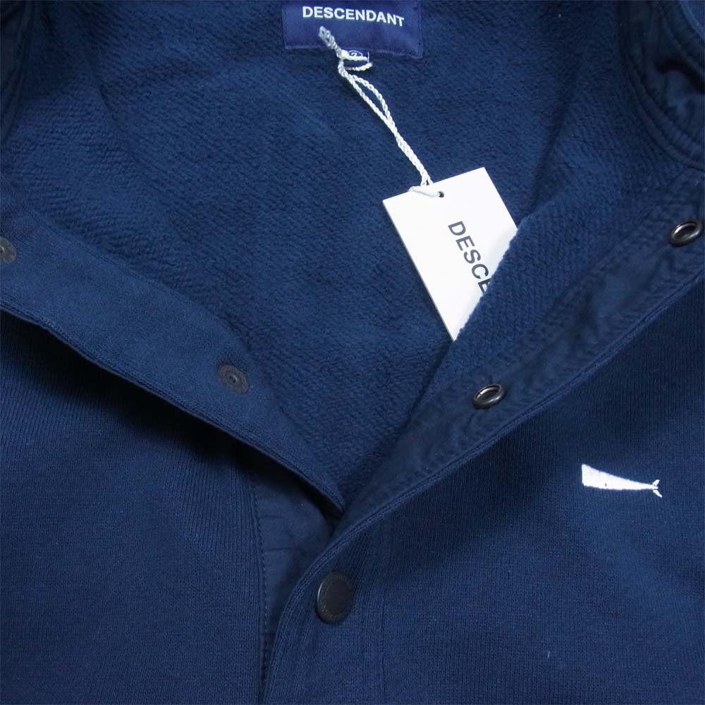 DESCENDANT ディセンダント 19SS 191ATDS-CSM33 VOIL HENLEY NECK SWEATSHIRT ヘンリーネック スウェット トレーナー ネイビー系 M【新古品】【未使用】【中古】