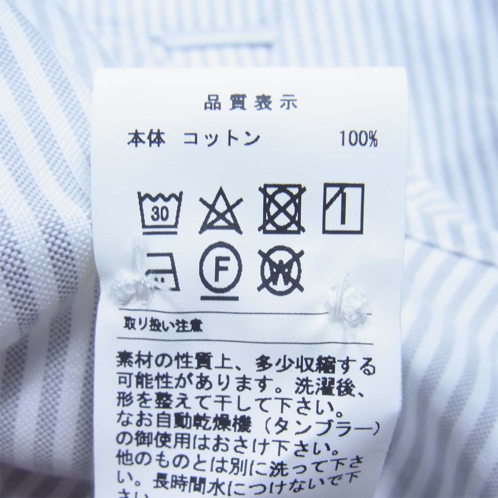 DESCENDANT ディセンダント 21AW 212BRDS-SHM03 KENNEDY'S OXFORD STRIPE B.D. LS SHIRT ケネディーズ オックスフォード ストライプ ボタンダウン 長袖 シャツ グレー系 2【極上美品】【中古】