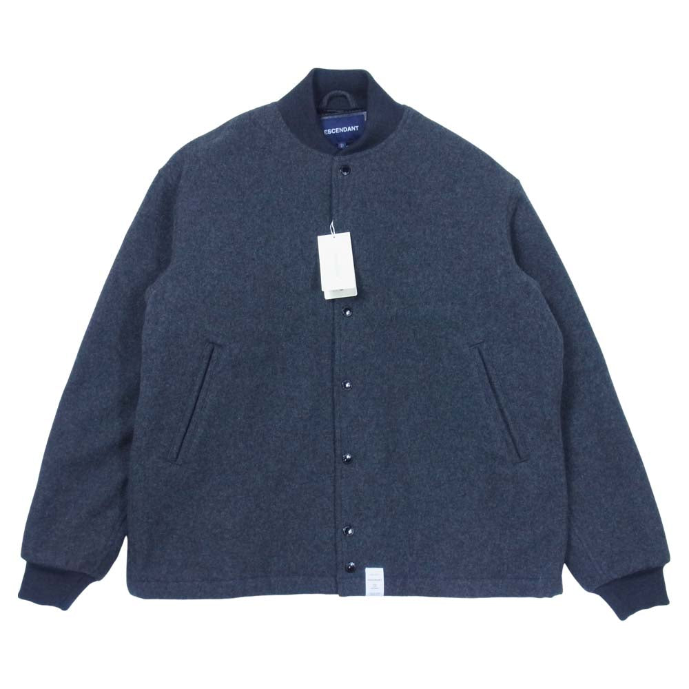 DESCENDANT ディセンダント 17AW 172TQDS-JKM02 SQUAD WOOL JACKET バック刺繍 ウール スタジアム ジャケット スタジャン グレー系 M【新古品】【未使用】【中古】
