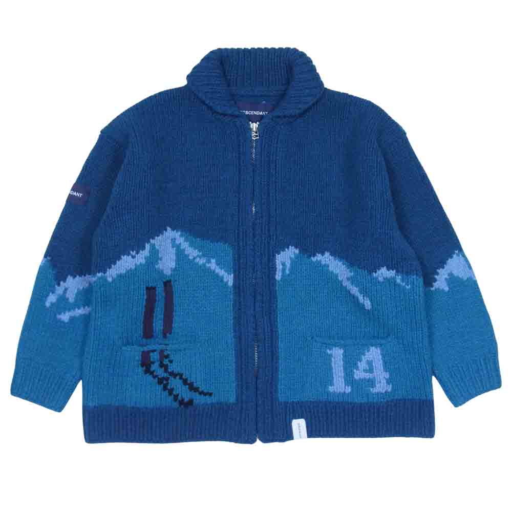 DESCENDANT ディセンダント 20AW 202MADS-KNM01 SKI COWICHAN KNIT スキー カウチン ニット ブルー系 2【新古品】【未使用】【中古】