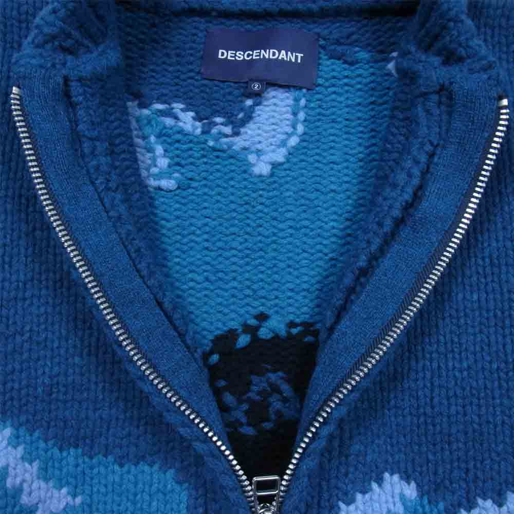 DESCENDANT ディセンダント 20AW 202MADS-KNM01 SKI COWICHAN KNIT スキー カウチン ニット ブルー系 2【新古品】【未使用】【中古】