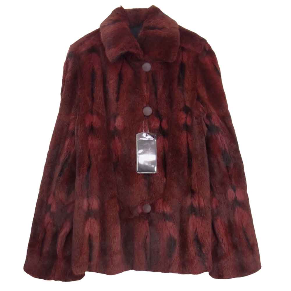 VALENTINO ヴァレンティノ FURS ハムスター ファー 裏地シルク100％ リバーシブル ジャケット 毛皮 エンジ系 F【新古品】【未使用】【中古】