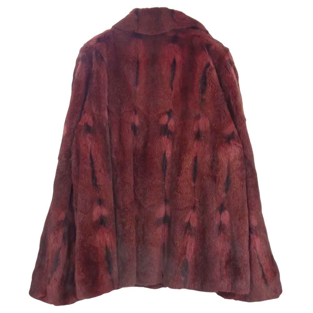 VALENTINO ヴァレンティノ FURS ハムスター ファー 裏地シルク100％ リバーシブル ジャケット 毛皮 エンジ系 F【新古品】【未使用】【中古】