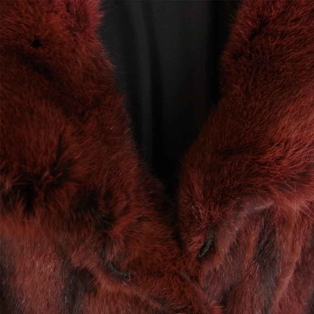 VALENTINO ヴァレンティノ FURS ハムスター ファー 裏地シルク100％ リバーシブル ジャケット 毛皮 エンジ系 F【新古品】【未使用】【中古】
