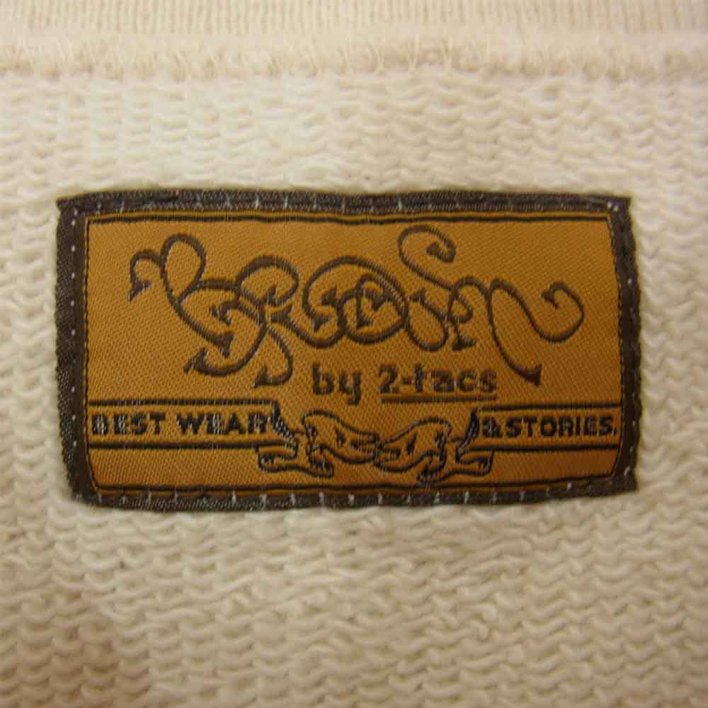BROWN by 2-tacs URAKE SWEATRAGLAN SLEEVES カシミヤ混 ラグランスリーブ スウェット オフホワイト系 M【中古】