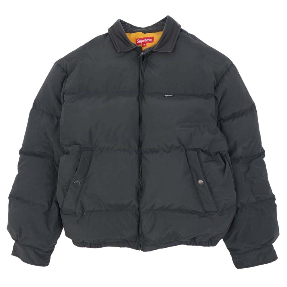 supreme leather collar puffy jacket-