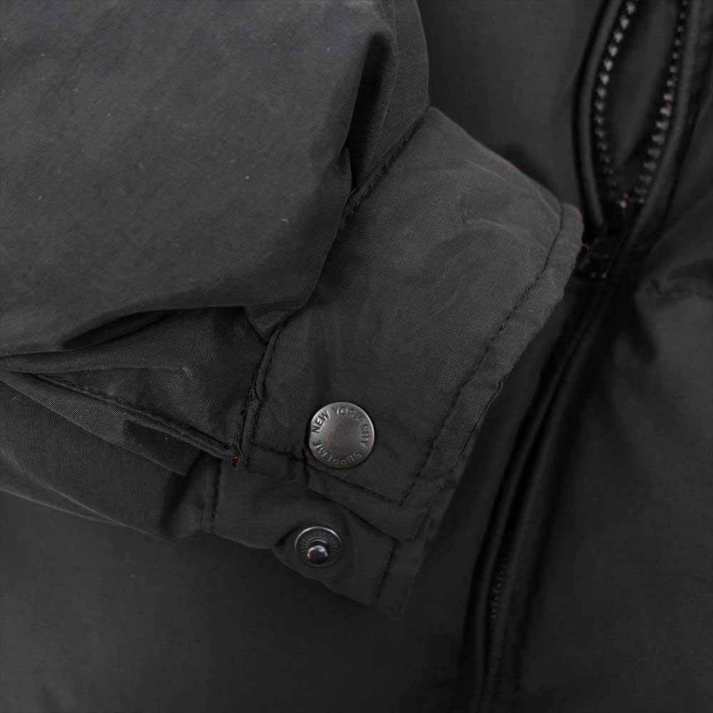 Supreme シュプリーム 19AW Leather Collar Puffy Jacket レザー カラー パフィー ジャケット ブラック系 M【中古】