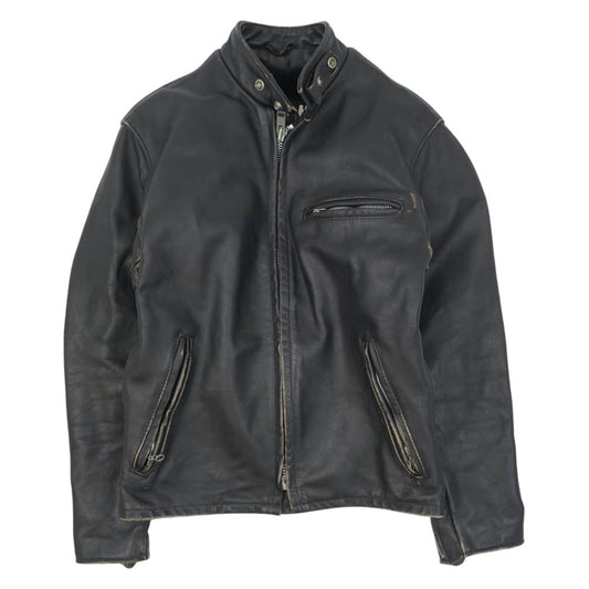 schott ショット USA製 641 ボアライナー シングル レザー ライダース ジャケット ブラック系 38【中古】