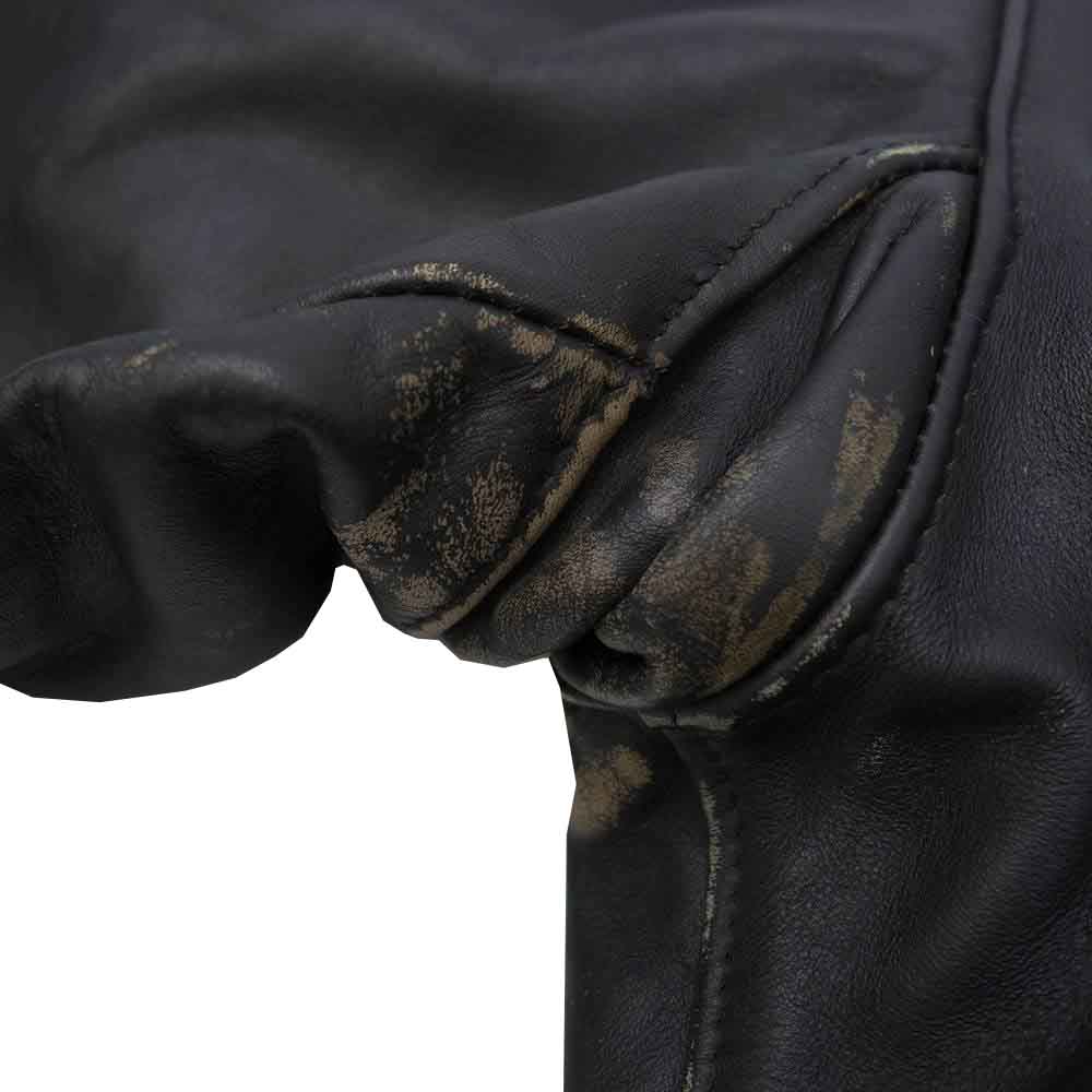 schott ショット USA製 641 ボアライナー シングル レザー ライダース ジャケット ブラック系 38【中古】