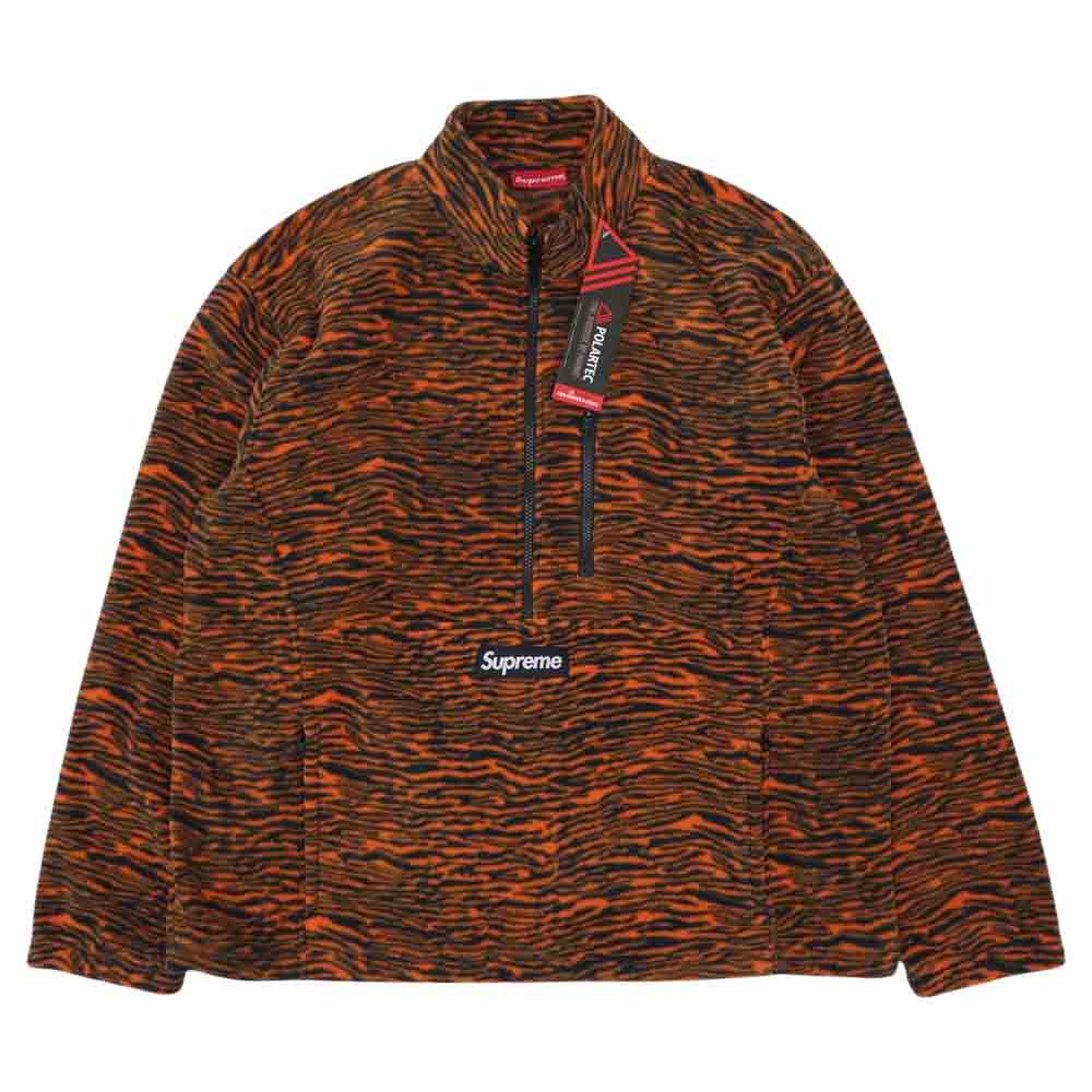 Supreme シュプリーム 21AW Polartec Half Zip Pullover  ポーラテック ハーフジップ プルオーバー フリース ジャケット オレンジ系 ブラック系 XL【新古品】【未使用】【中古】