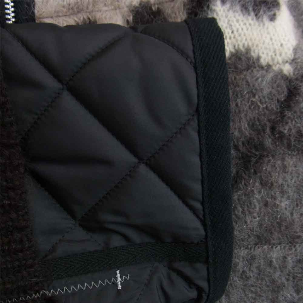 JUNYA WATANABE COMME des GARCONS MAN ジュンヤワタナベコムデギャルソンマン 21AW WH-J019 エステルタフタ ウールジャガード モヘア ニット 再構築 ドッキング キルティングジャケット グレー系 M【新古品】【未使用】【中古】