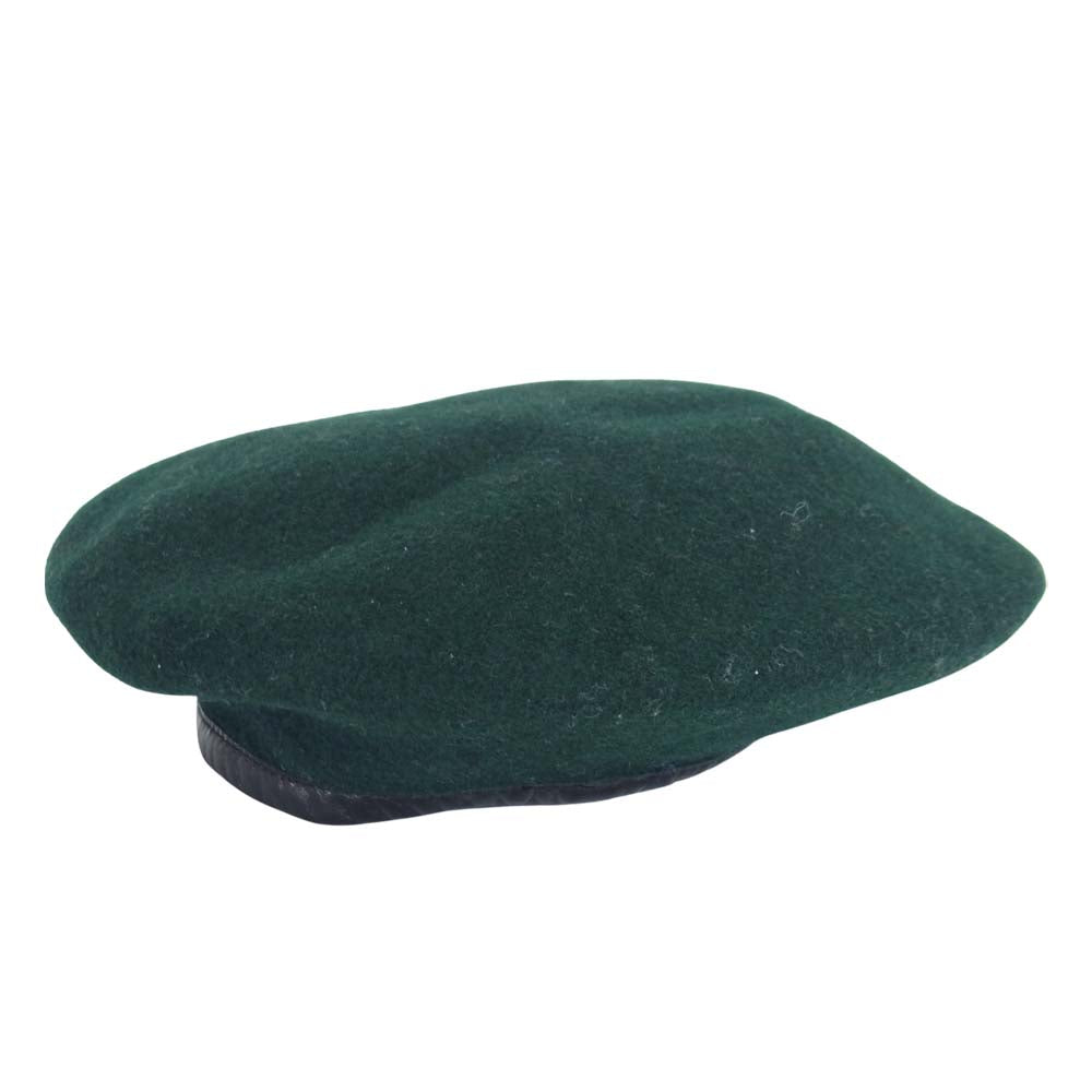 The REAL McCOY'S ザリアルマッコイズ beret mans wool l.r.r.p ウール フェルト ベレー帽 刺繍ベース 金属記章 グリーン ベレー グリーン系 7 3/4【中古】