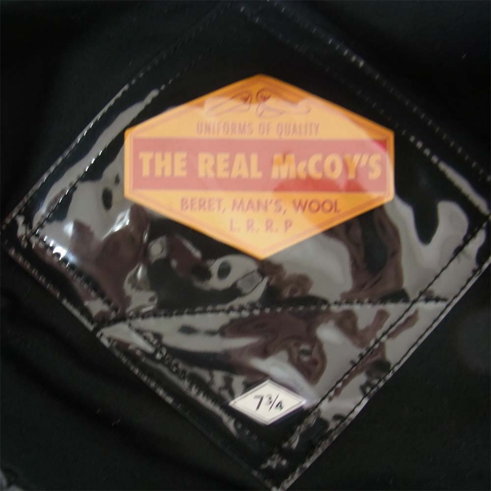 The REAL McCOY'S ザリアルマッコイズ beret mans wool l.r.r.p ウール フェルト ベレー帽 刺繍ベース 金属記章 グリーン ベレー グリーン系 7 3/4【中古】