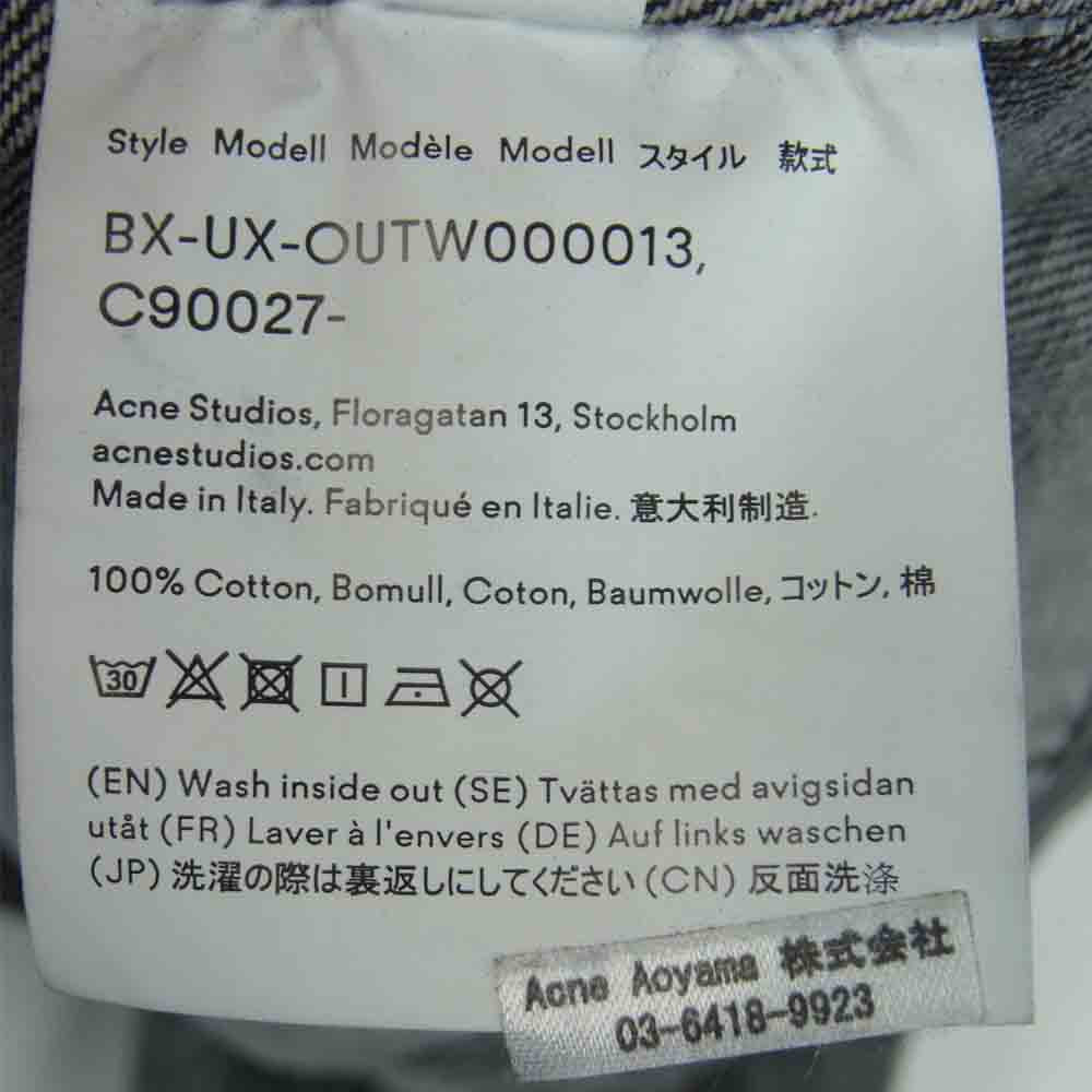 ACNE STUDIOS アクネストゥディオズ C90027 Bla Konst OVER SIZE DENIM JACKET オーバー サイズ デニム ジャケット グレー系【美品】【中古】