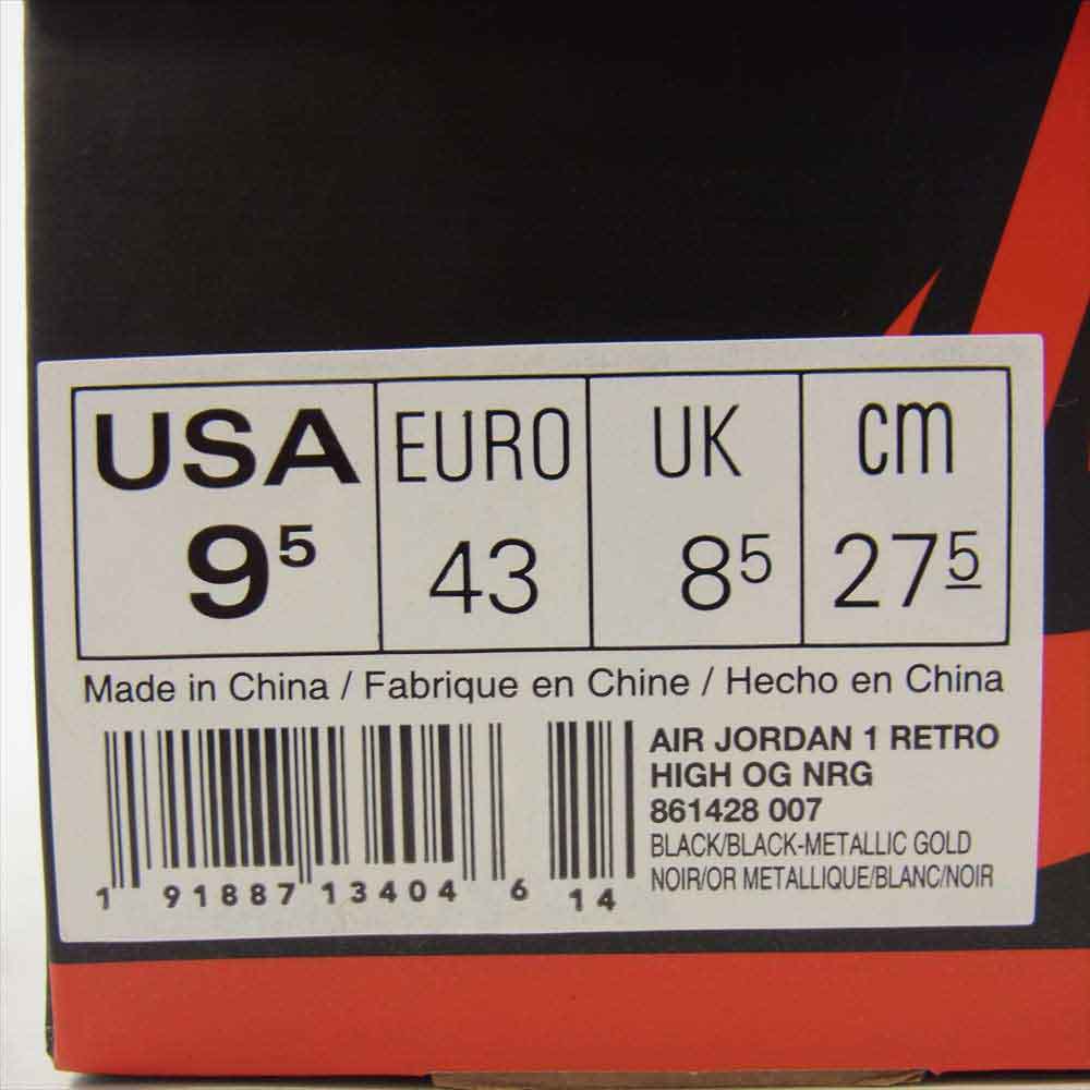 NIKE ナイキ 861428-007 AIR JORDAN 1 エアジョーダン1 RETRO HIGH レトロハイ OG NRG GOLD TOE オージーゴールドトゥ スニーカー ブラック系 27.5cm【新古品】【未使用】【中古】