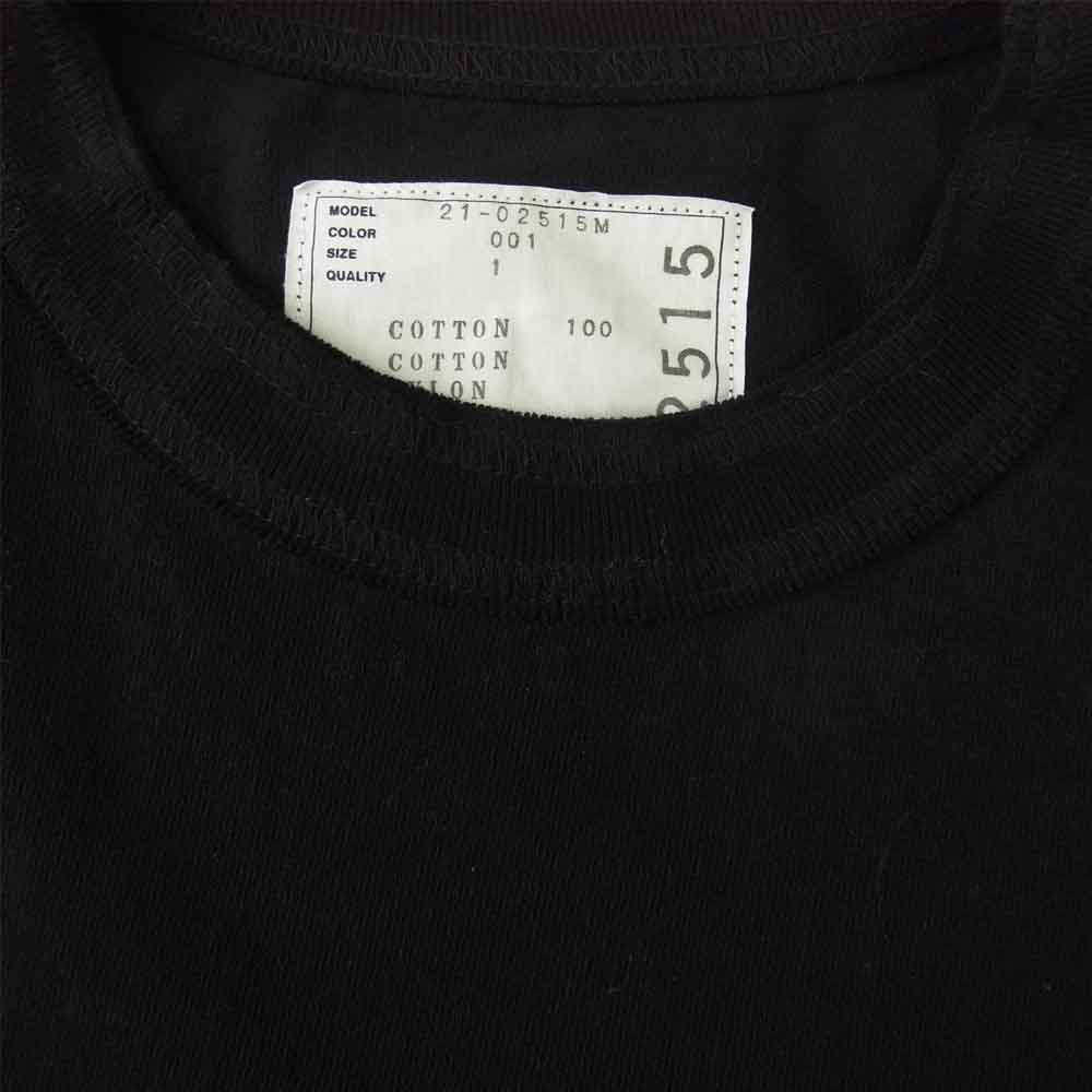 Sacai サカイ 21SS 21-02515M Cotton Jersey Long Sleeve Zip T-Shirt ナイロンドッキング サイドスナップボタン ジップポケット 長袖Tシャツ ブラック系 1【美品】【中古】
