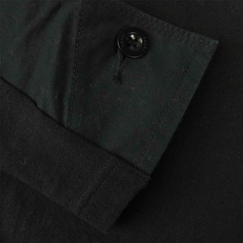 Sacai サカイ 21SS 21-02515M Cotton Jersey Long Sleeve Zip T-Shirt ナイロンドッキング サイドスナップボタン ジップポケット 長袖Tシャツ ブラック系 1【美品】【中古】