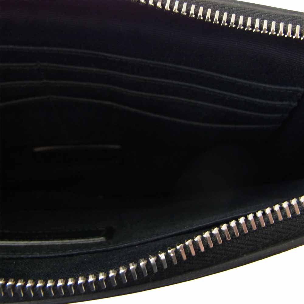 SAINT LAURENT サンローラン GBL397294 0317 ミニ ジップ タブレット スリーブ クラッチ バッグ ブラック系【中古】